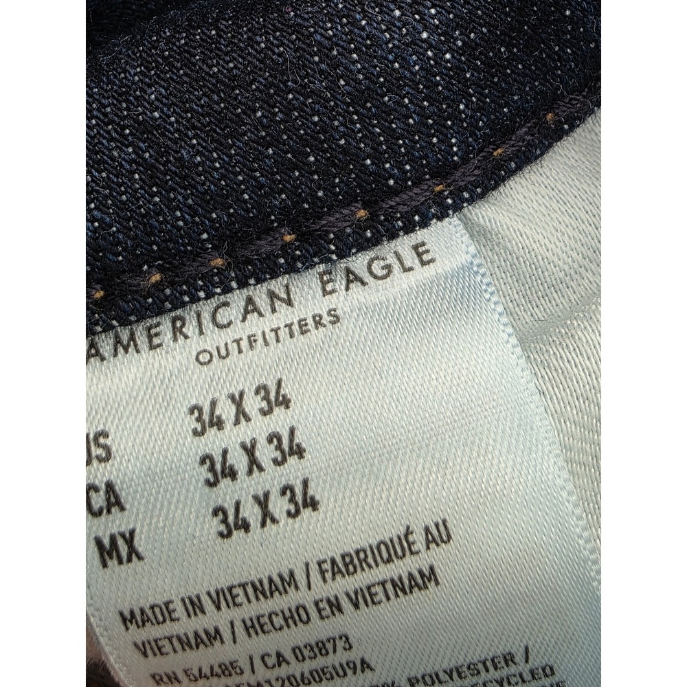 American Eagle Outfitters Mens Jeans AirFlex Temp‎ Tech Straight Dark Wash 34x34 - Picture 7 of 13